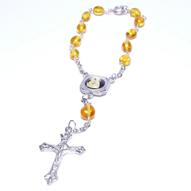 Car rosary | Catholic var rosary made with Baltic amber beads