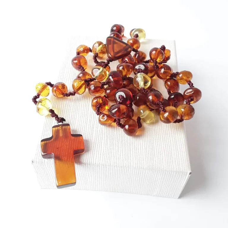 Creal authentic Baltic amber rosary | Catholic cross rosary